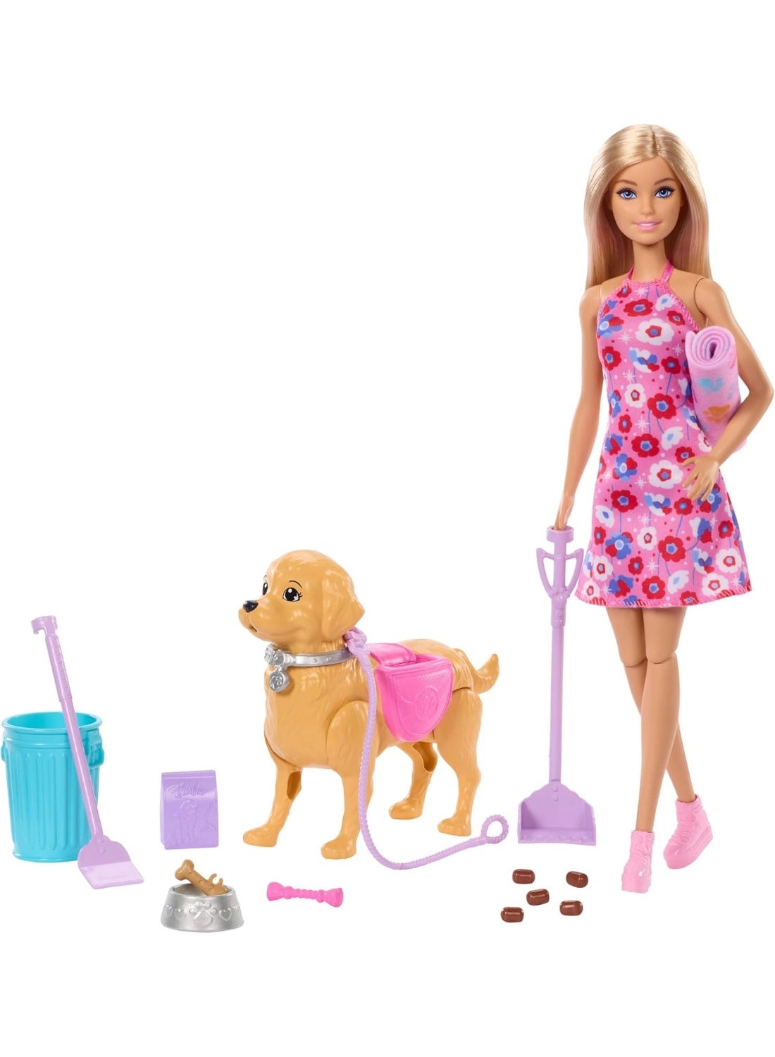 Walk & Potty Pup - walks and goes potty + Malibu Doll