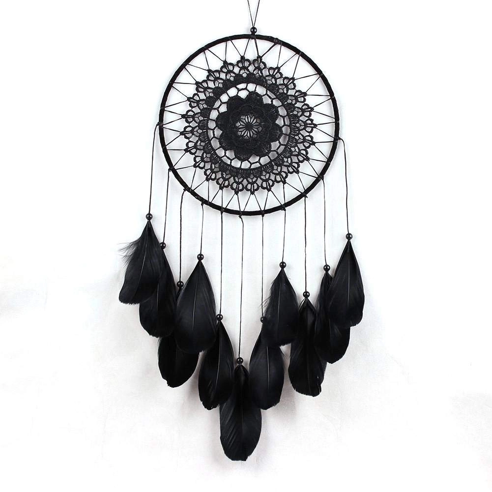Dreamcatcher - Siderosphere, feathers, lines, wood beads.