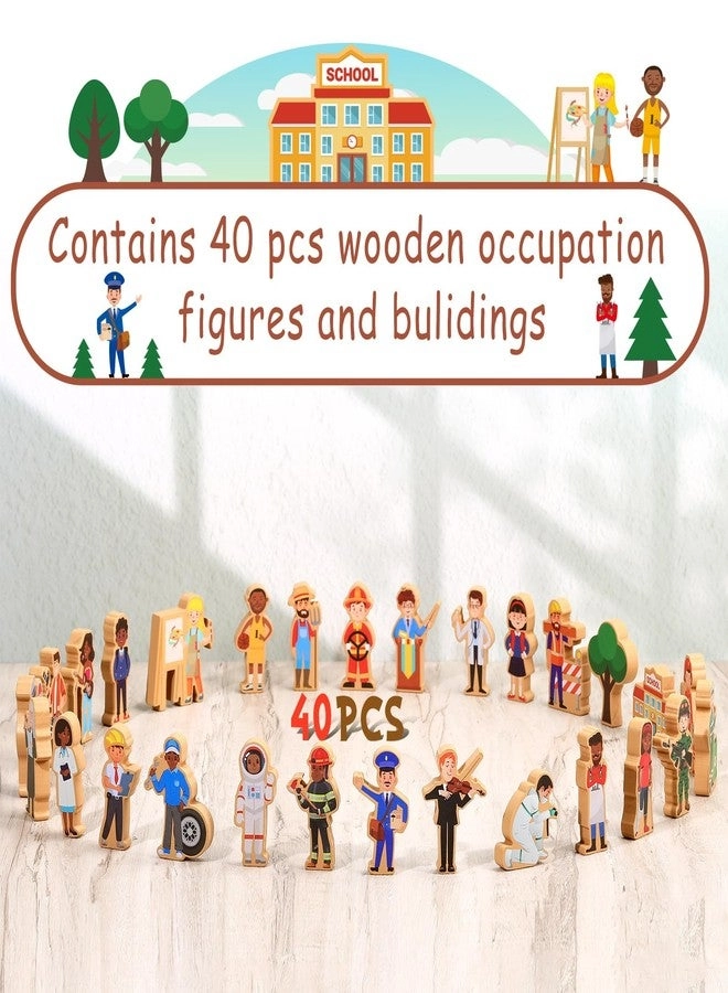 Wooden Community Helpers - 40 pieces