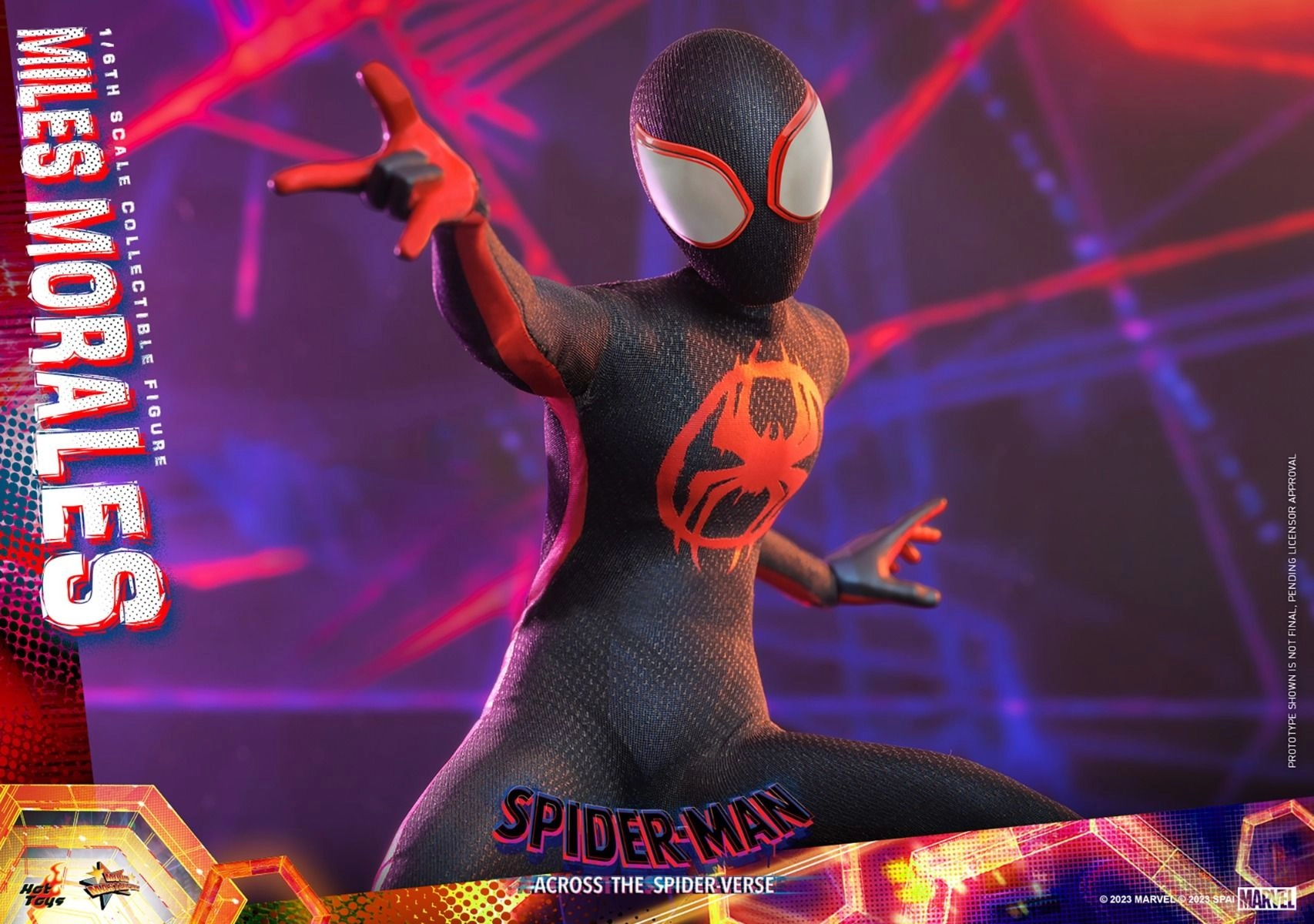Miles G Morales - Spider-Man: Across the Spider-Verse Sixth Scale Action Figure - LED light-up Prowler gauntlets