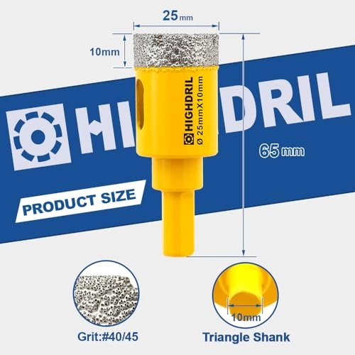 Dry Diamond Core Drill Bit - 25mm 1" granite marble masonry concrete tile ceramic stone