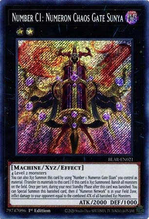 Yu-Gi-Oh! Numeron Chaos Gate Sunya - BLAR-EN021 - Secret Rare - 1st Edition.