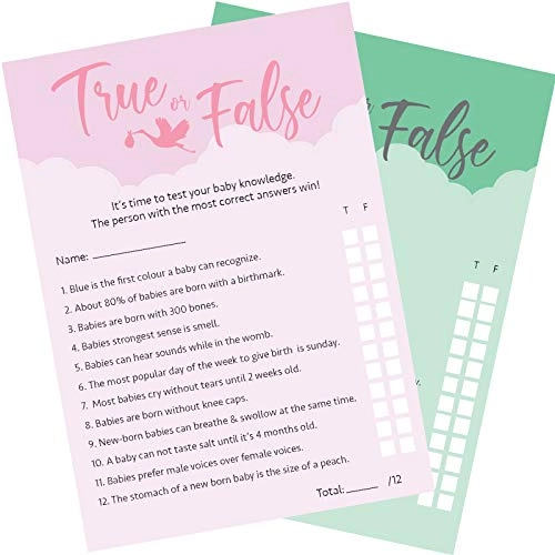 True Or False Baby Shower Games - Baby 12