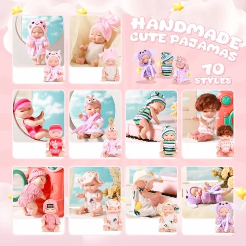 Reborn Baby Doll - 10 Pcs 4 Inch Animal Clothes Ages 3+