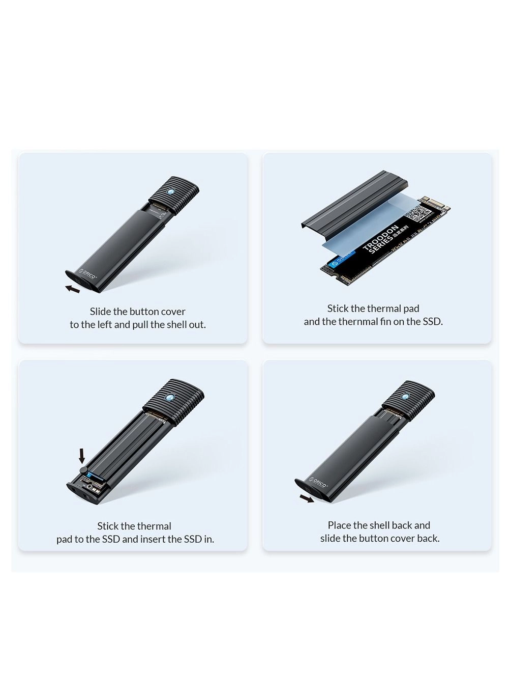 M.2 NGFF NVMe Enclosure - USB 3.2 Type C USB 3.0