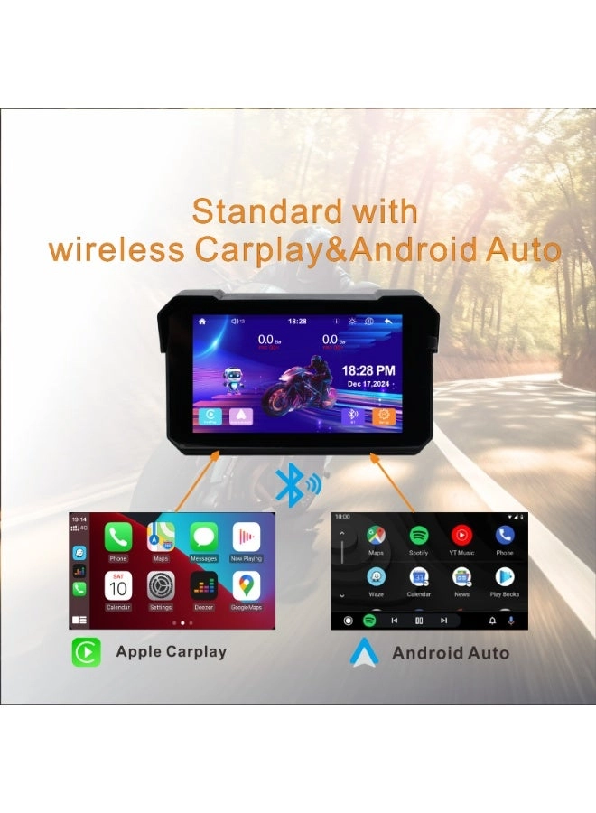 Motorcycle Wireless CarPlay & Android Auto Screen - 5-Inch