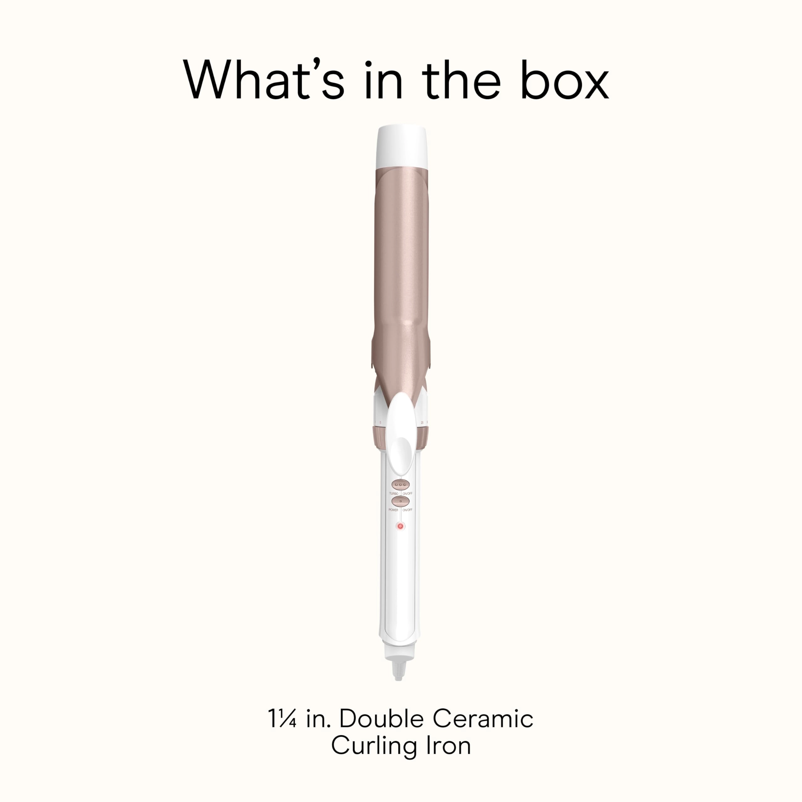 Double Ceramic Curling Iron - 1.25 Inch 30 Heat Settings