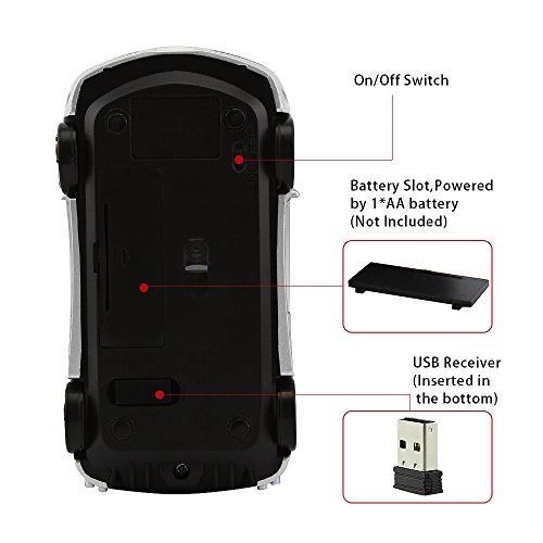 Roadster Sports Car Shape Mouse - Wireless