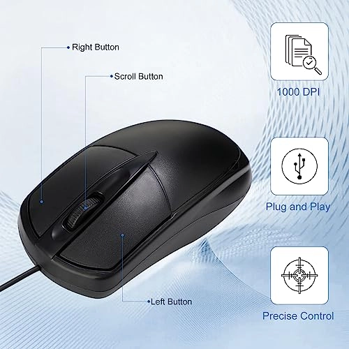 3 Button Wired USB Mouse - USB