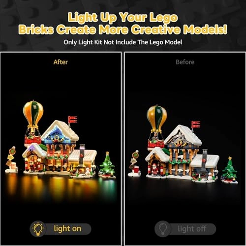 LED Lighting Set for Lego 10339 Santa Post Office - Continuous Light Kit Without Stones