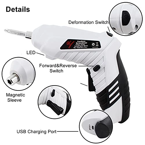 USB Rechargeable Cordless Electric Screwdriver - 1300mAh