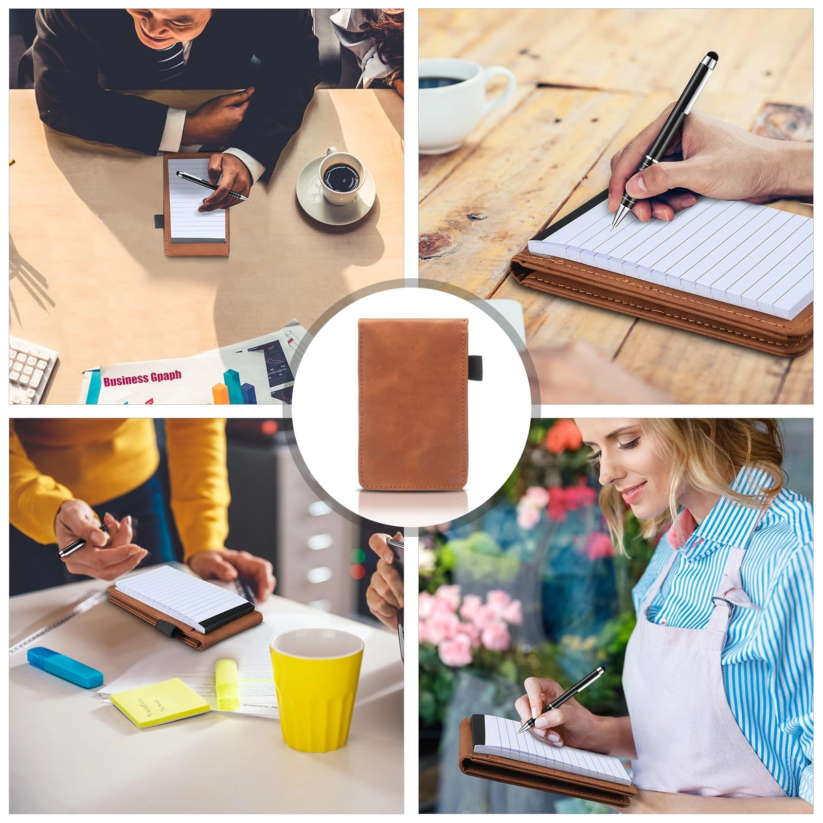 Mini Pocket Notepad Holder - 50 Lined Sheets 10 Pcs