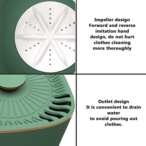 Mini Washing hine Portable 2.5L Turbine Portable Washing hines with Blue Light for Home Travel,White-ozone