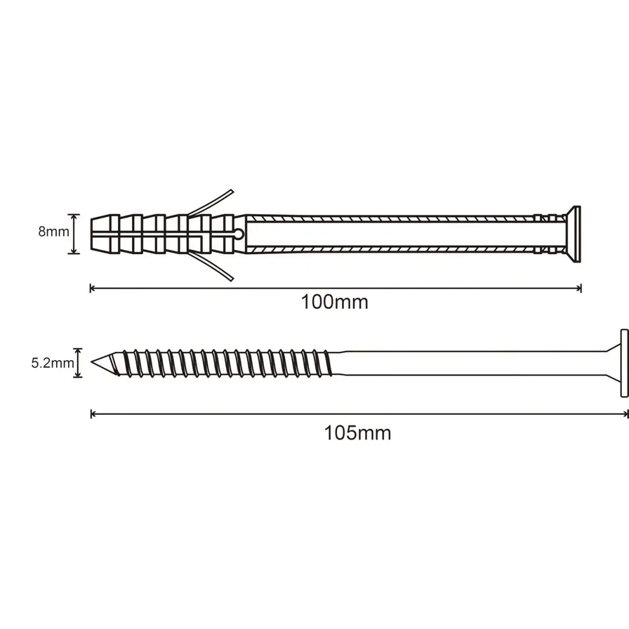 TX Countersunk Frame Fixing - 100 mm 5.2 mm