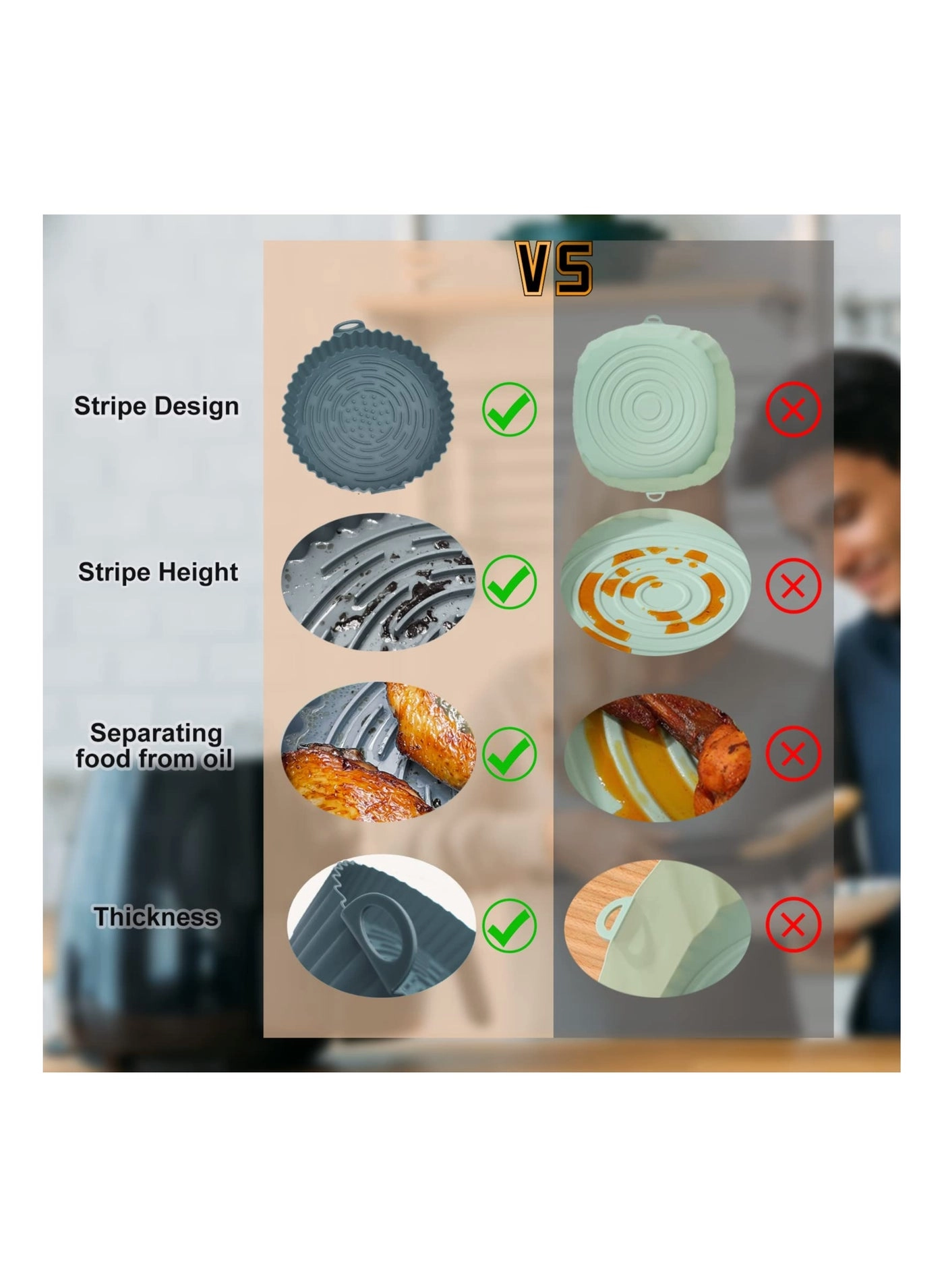 Silicone Air Fryer Liners - Silicone 2 piece(s)