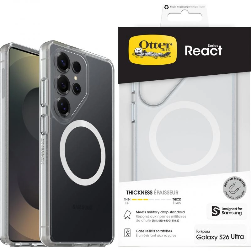 OtterBox React Magnetic Back Cover Mobile Case with MagSafe for Samsung Galaxy S26 Ultra