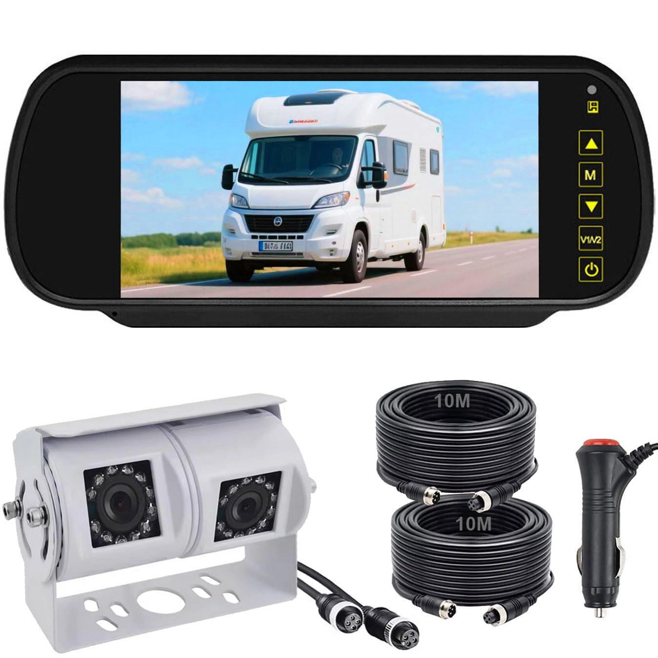 Rearview Camera - Night Vision + 7" TFT LCD Monitor - 800x480
