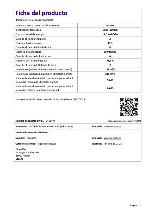 Bolero Flux CM 602100 - 228 m³/h 60 cm