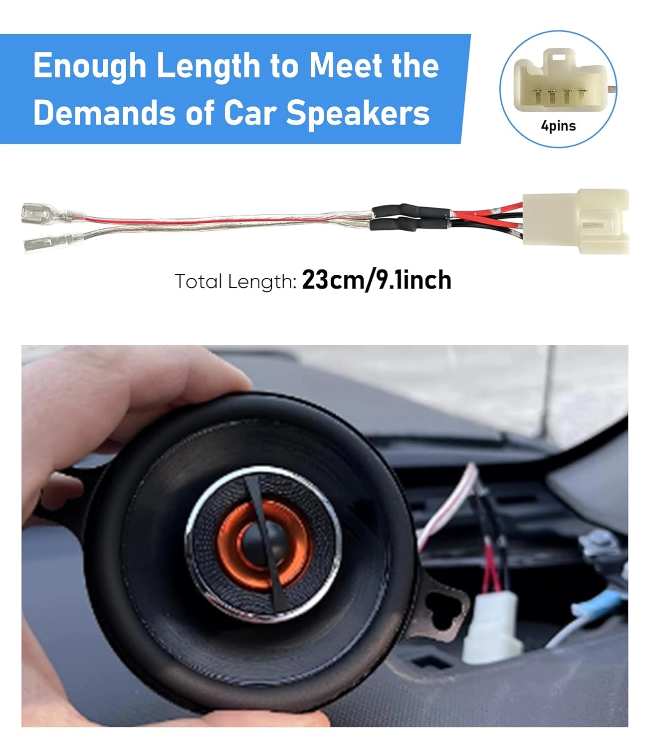 Dash Tweeter Speaker Wiring Harness - 4PCS Select Toyota Vehicles