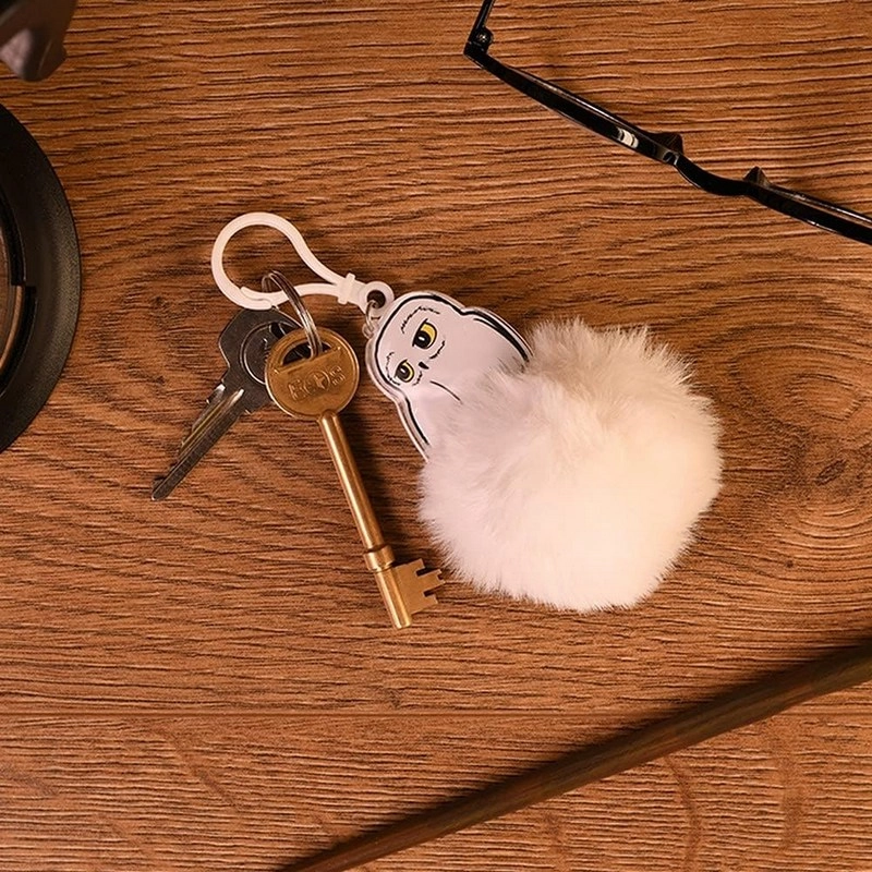 Harry Potter Hedwig Pom Pom Keychain