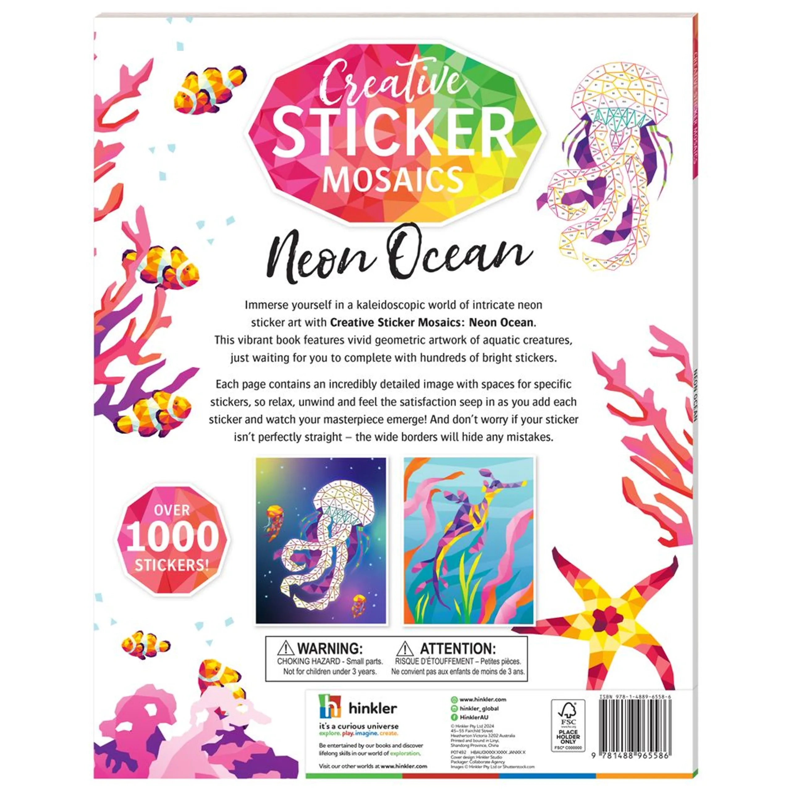 Creative Sticker Mosaics - Neon Ocean 1000 Plus Stickers