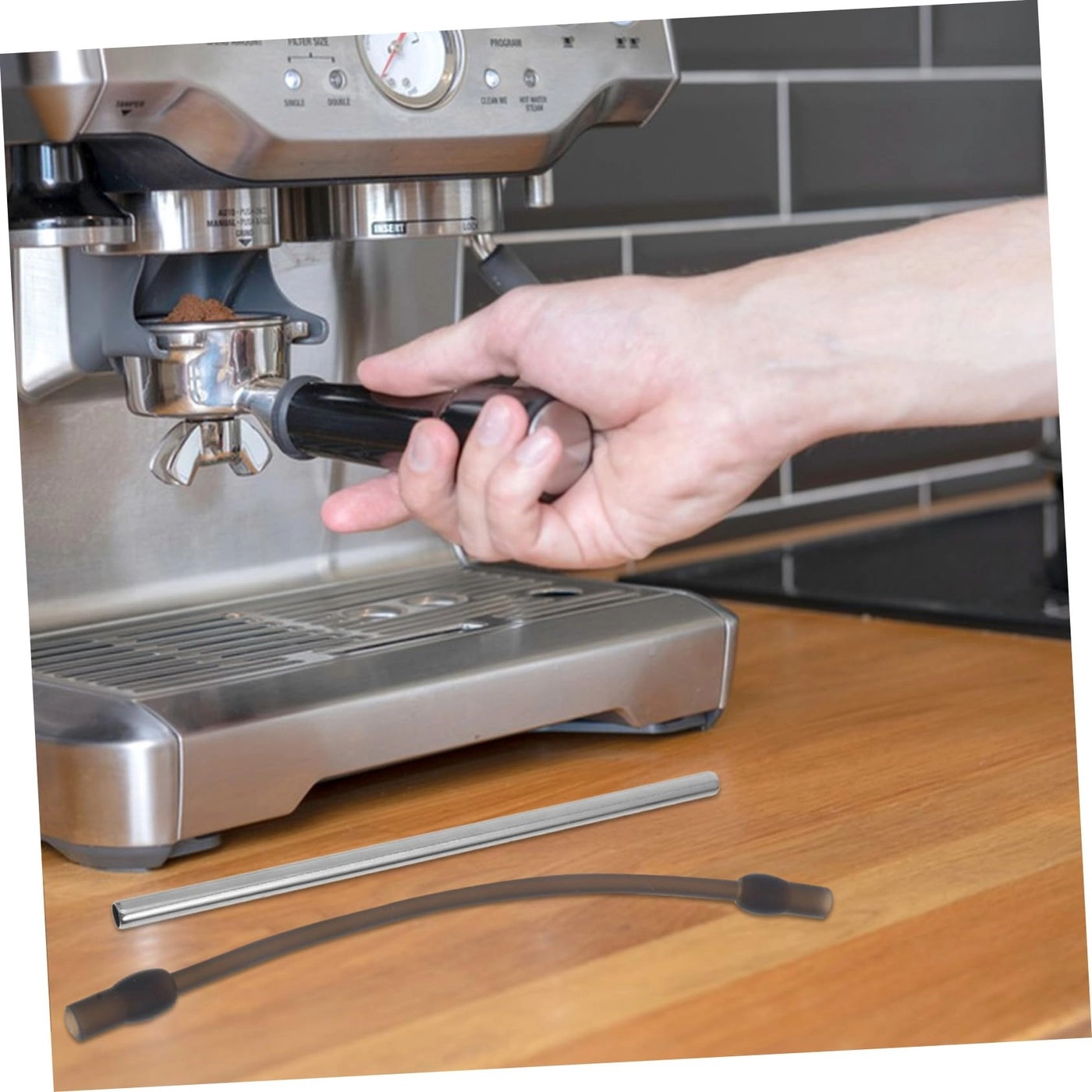 Milk Frother Tube - Silicone Replacement Kit with Brush