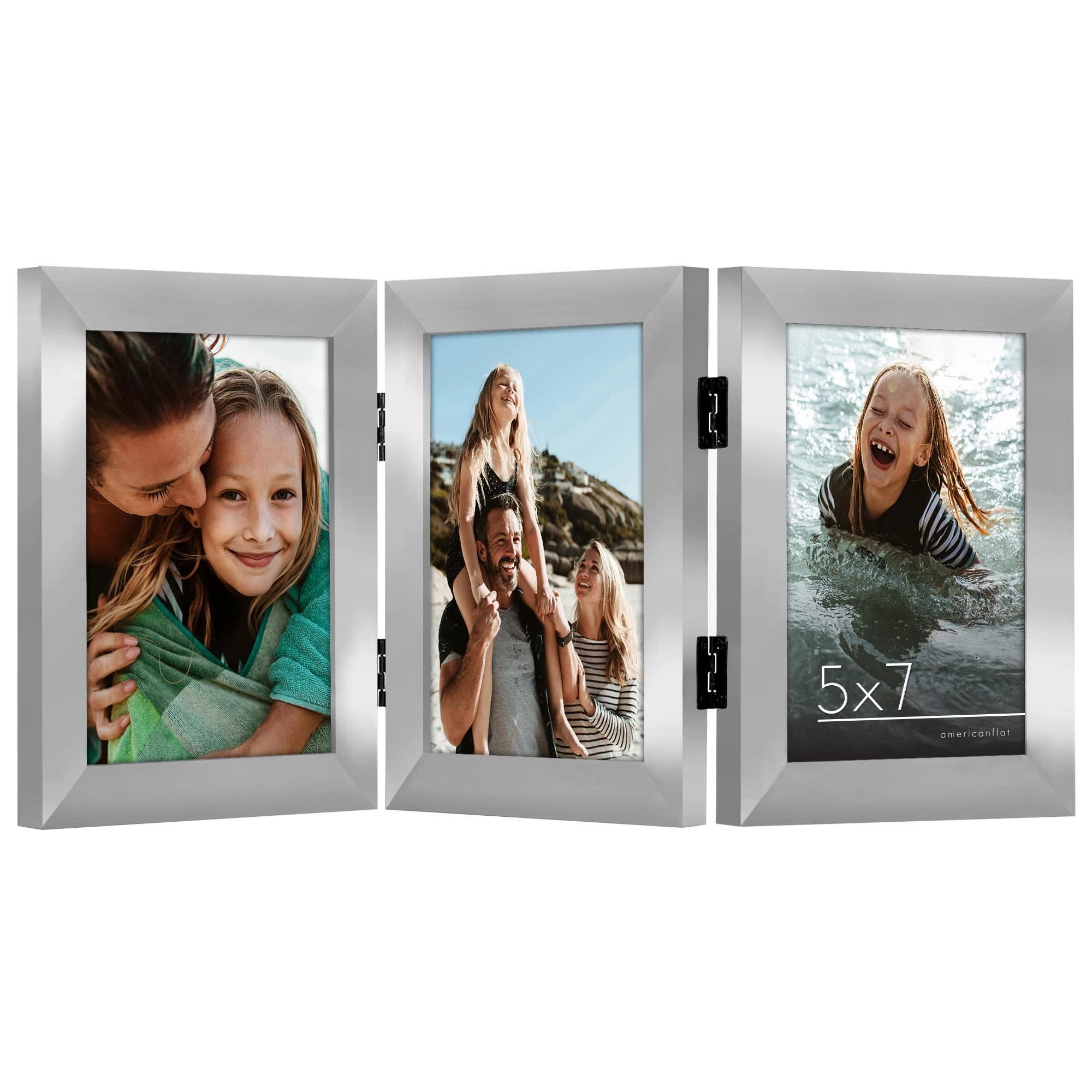 Americanflat Hinged 3 Picture Frame - 5X7