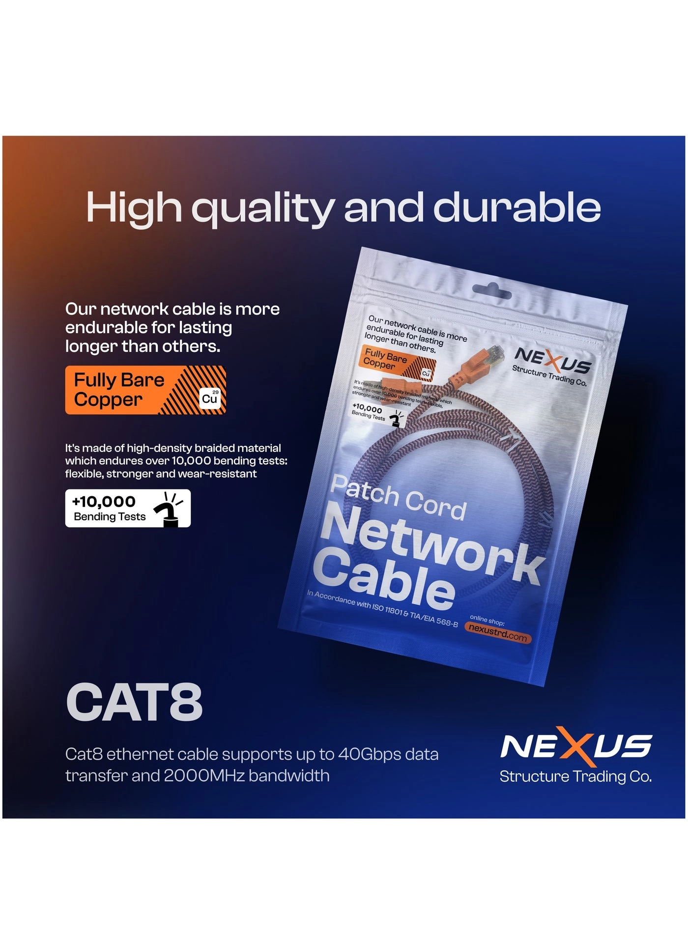CAT8 Sftp Braided - 2 m