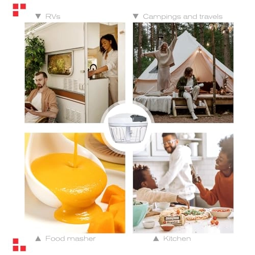 Manual Food Processor - 16.9 Fluid Ounces three blades