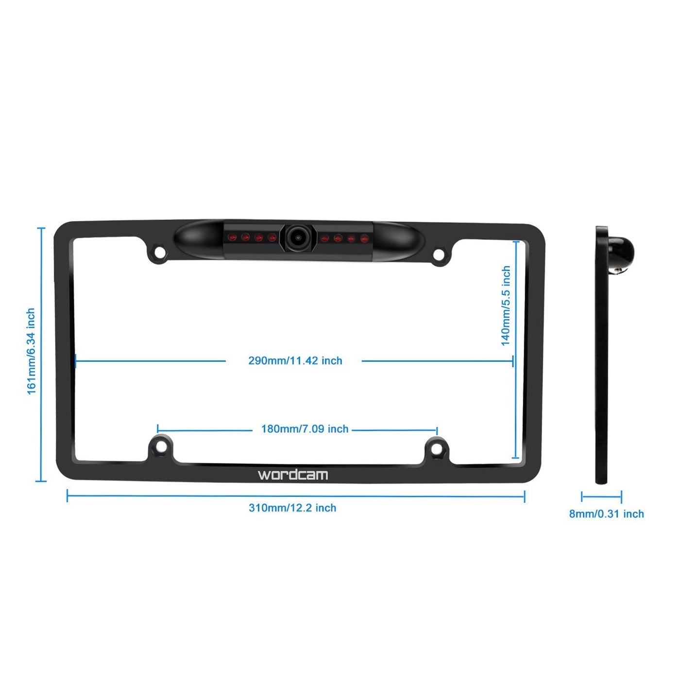 License Plate Frame Rear View Backup Camera - Night vision