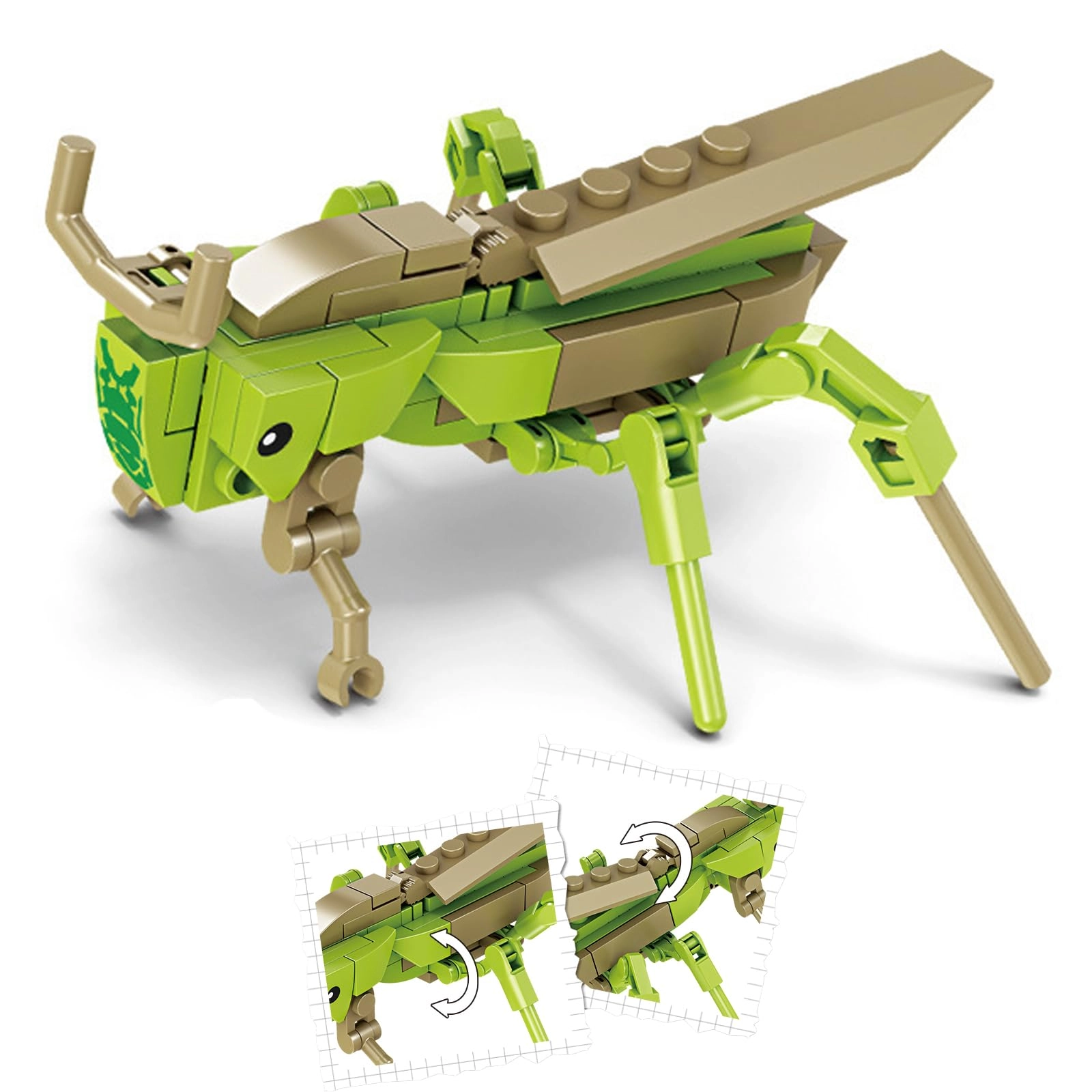 Vilbocr Mini Insect Building Blocks Toy - Locusts 1 pcs