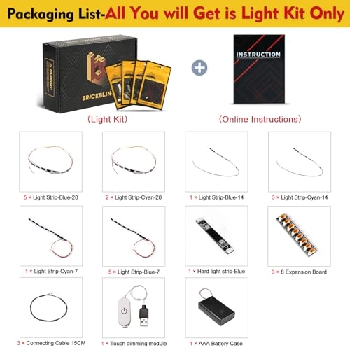 LED Light Compatible with Lego 43008 - Touch-Sensitive Switch with dimming Function Excluding Bricks