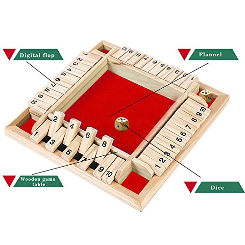Shut The Box - Wooden Red Dice Game