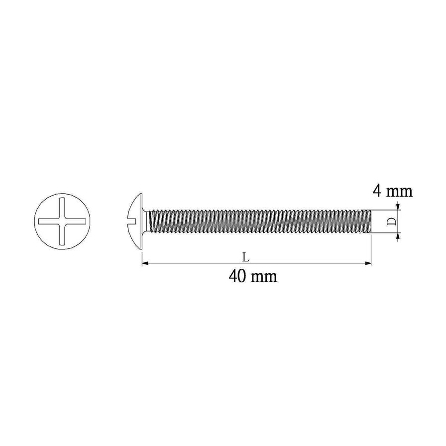 Drawer Knob Screw - 40 mm M4