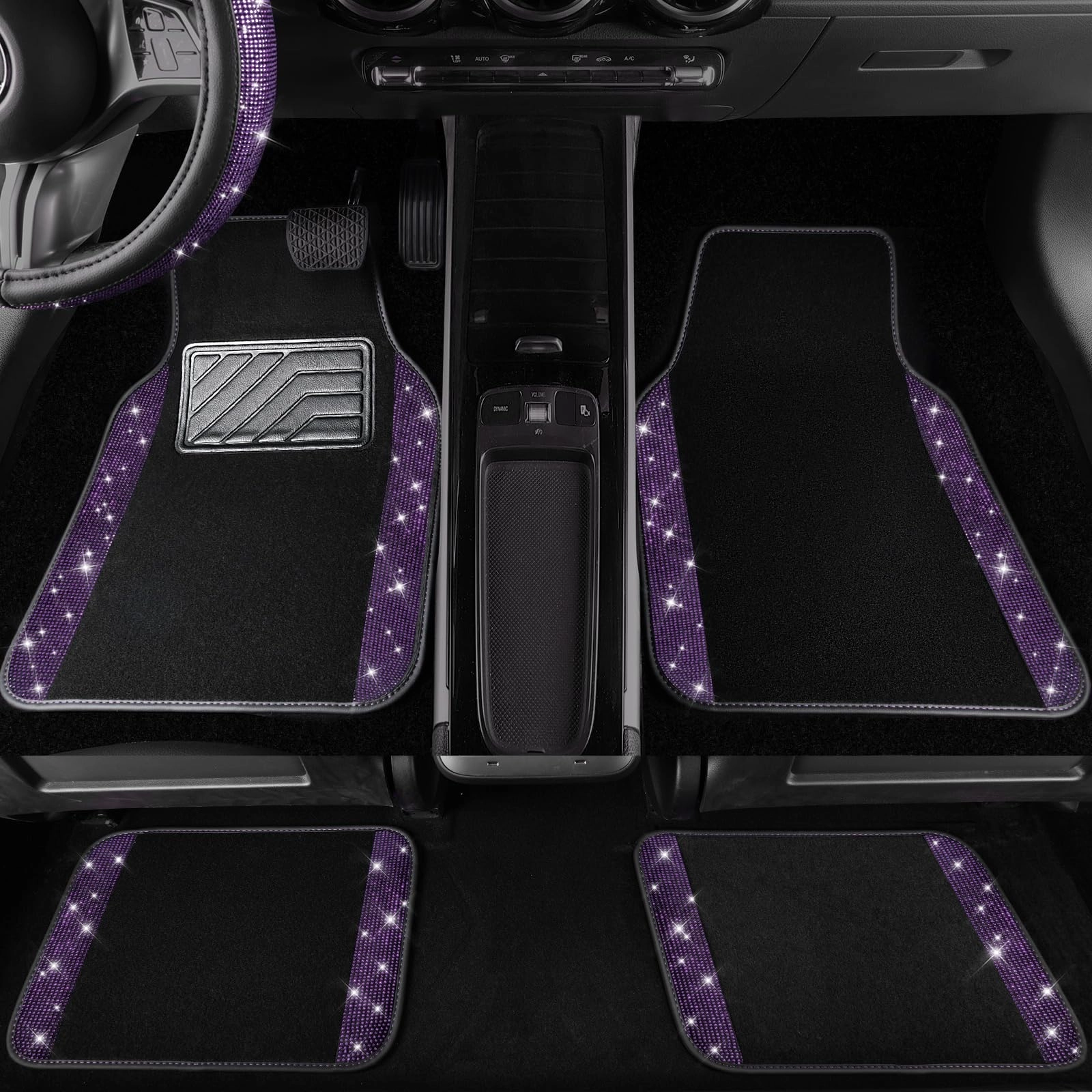 Bling Diamond Car Mats - 4.0 Count Universal Fit