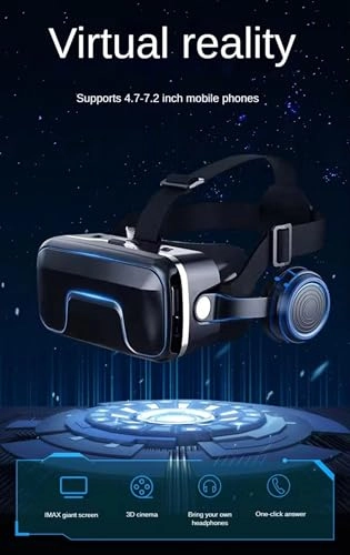 VR Headset - Universal 5-7.2" Smartphones Integrated Headphones