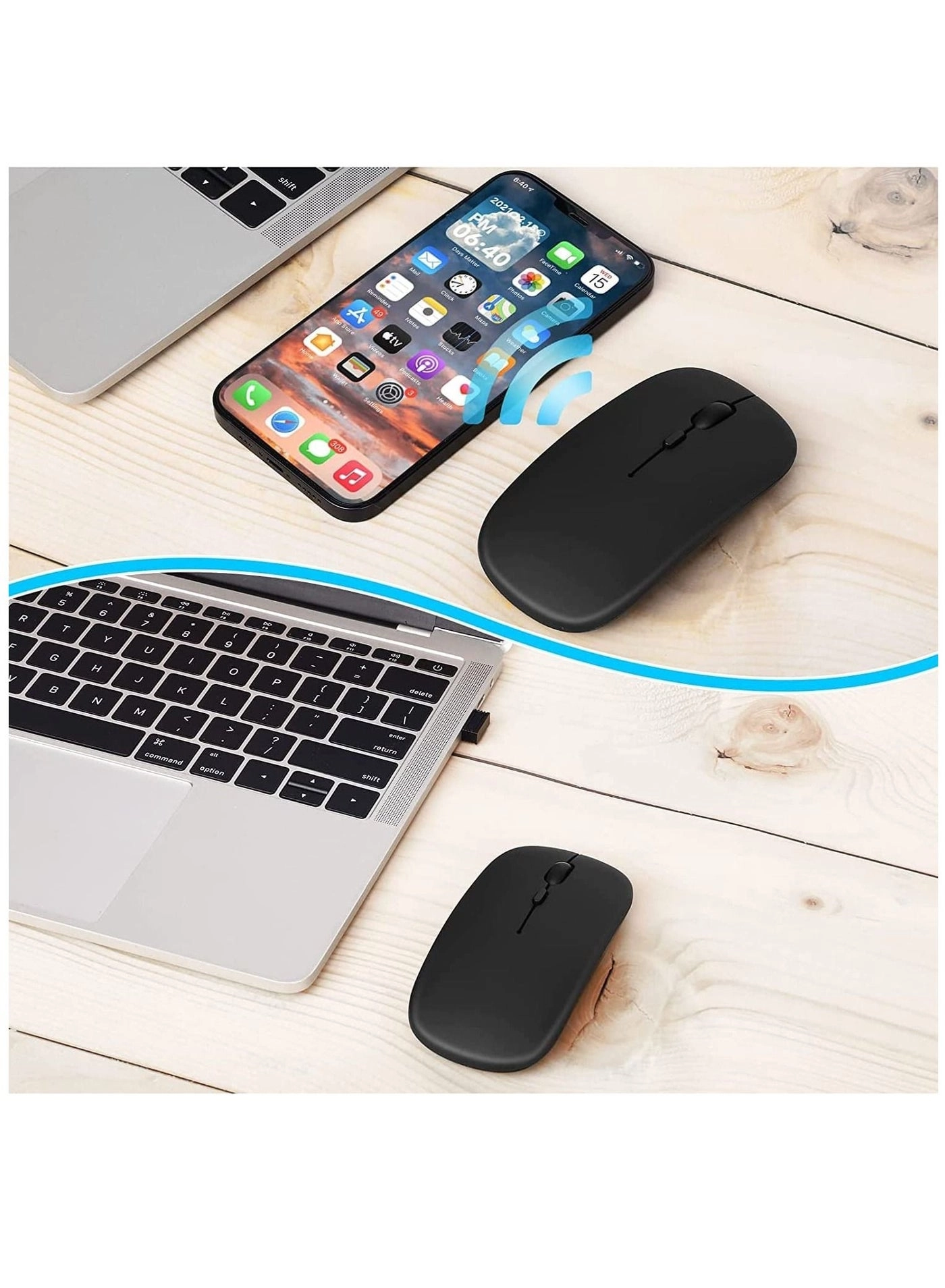 Slim Wireless Mouse - 2.4G Bluetooth 5.1