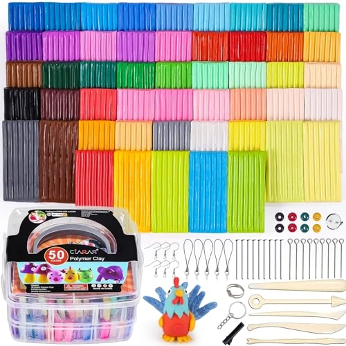 CiaraQ Polymer Clay Kit - Plasticine Polymer Clay 1.57 Kg 50pcs.