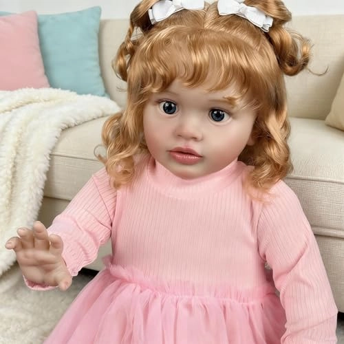 Pippa Reborn Baby Doll - 26 inch Cotton Vinyl Hand-rooted Curly Hair Ages 3+