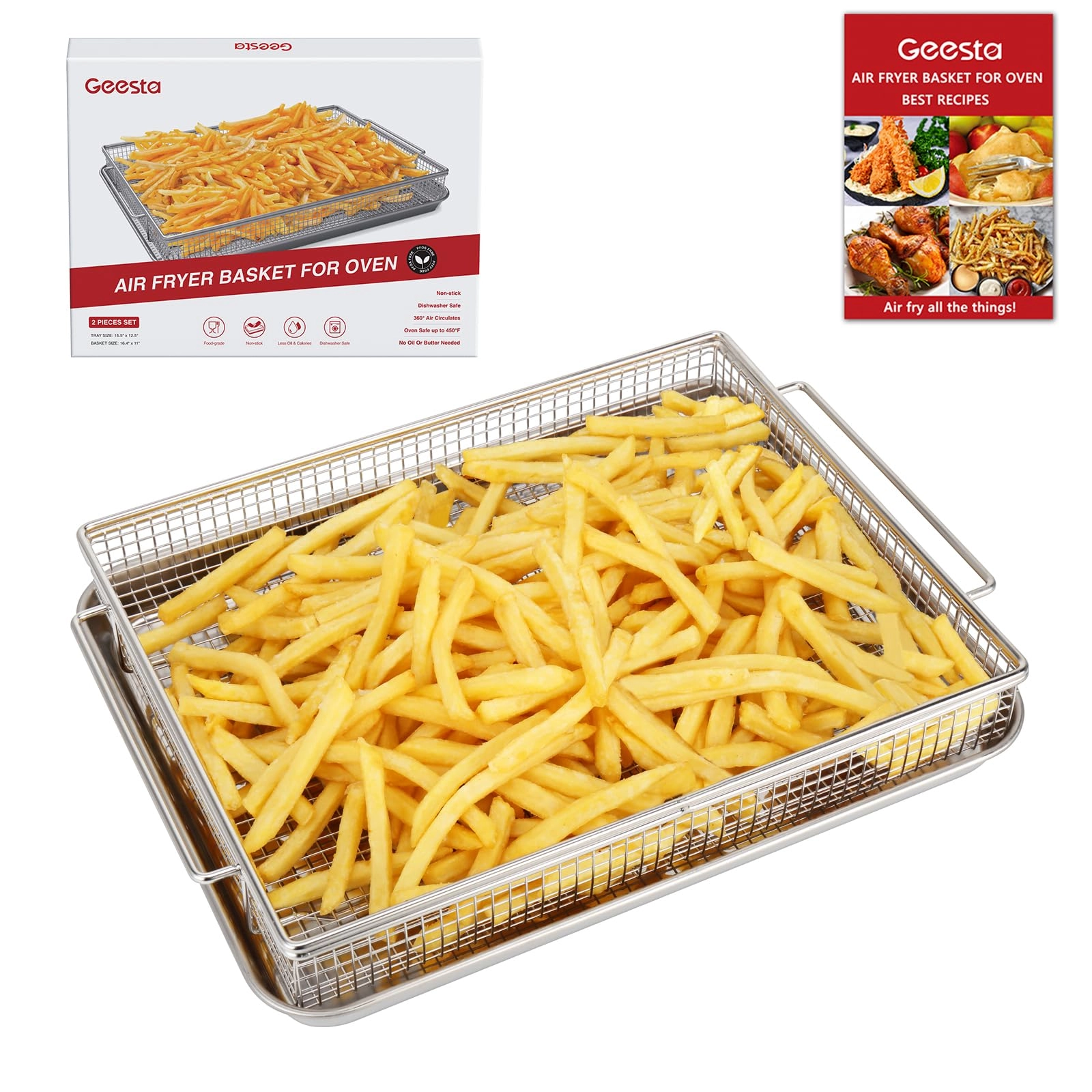 Air Fryer Basket - Stainless Steel 2 Piece