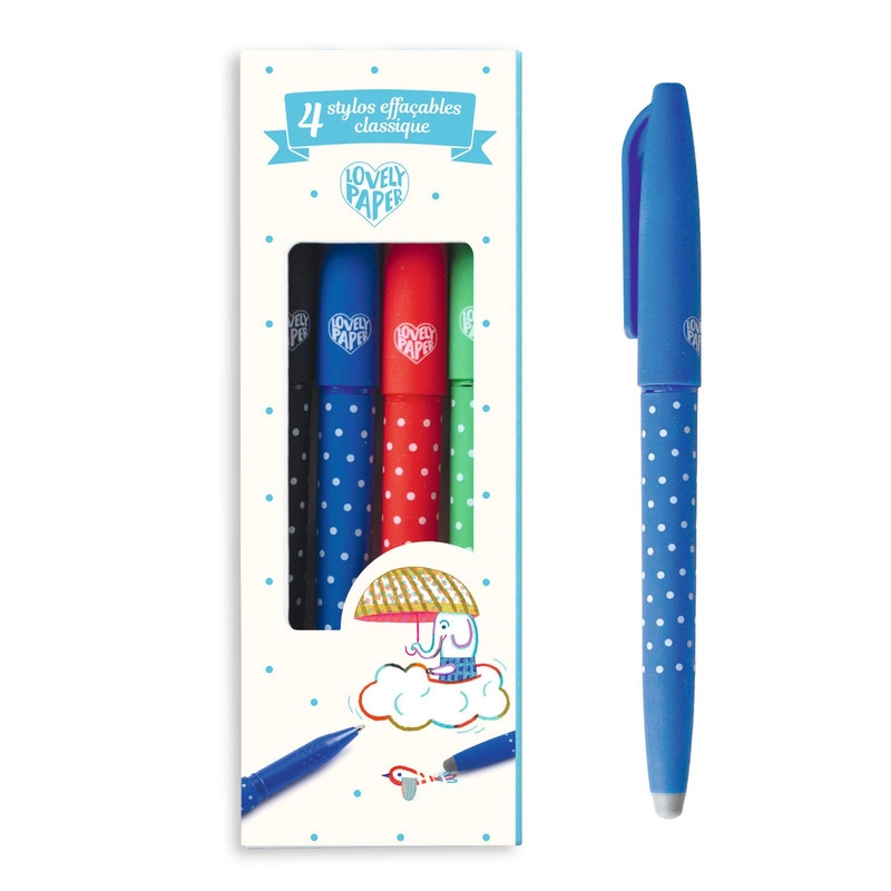 DJECO Classic Erasable Pens - 4pcs