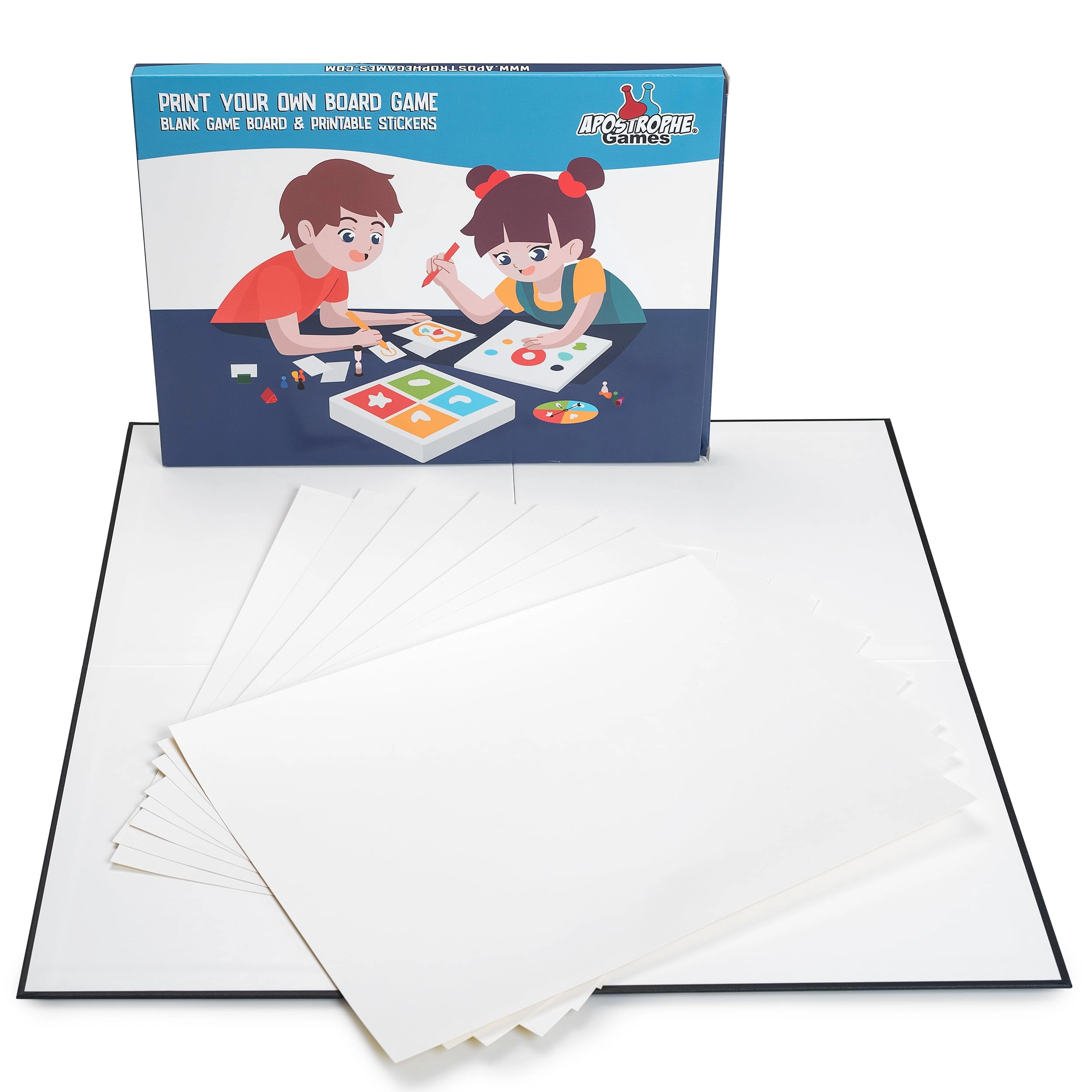 Apostrophe Games Print Your Own Board Game - 1 Game Board Blank Sticker Sheets