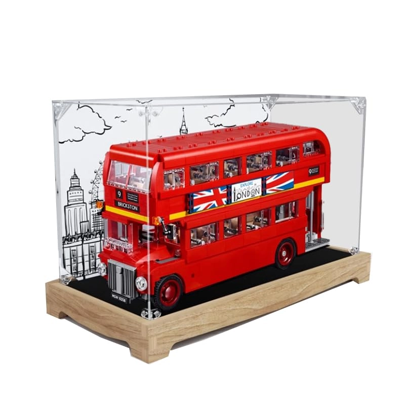 Clear Acrylic Display Case - 40x15x20cm Wood Bottom