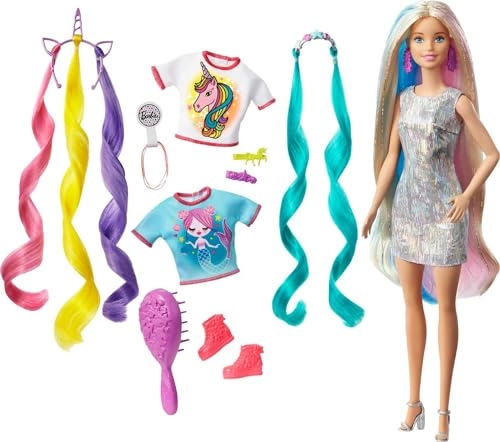 Barbie Fantasy Hair Doll - Mermaid & Unicorn Looks Multicolour Ages 3+