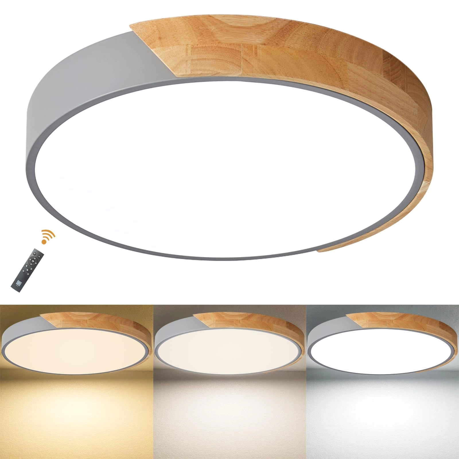 lufun Flush Ceiling Light - 6000K 4000K 3000K Dimmable