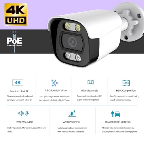 VGGuard 8MP POE Bullet Camera