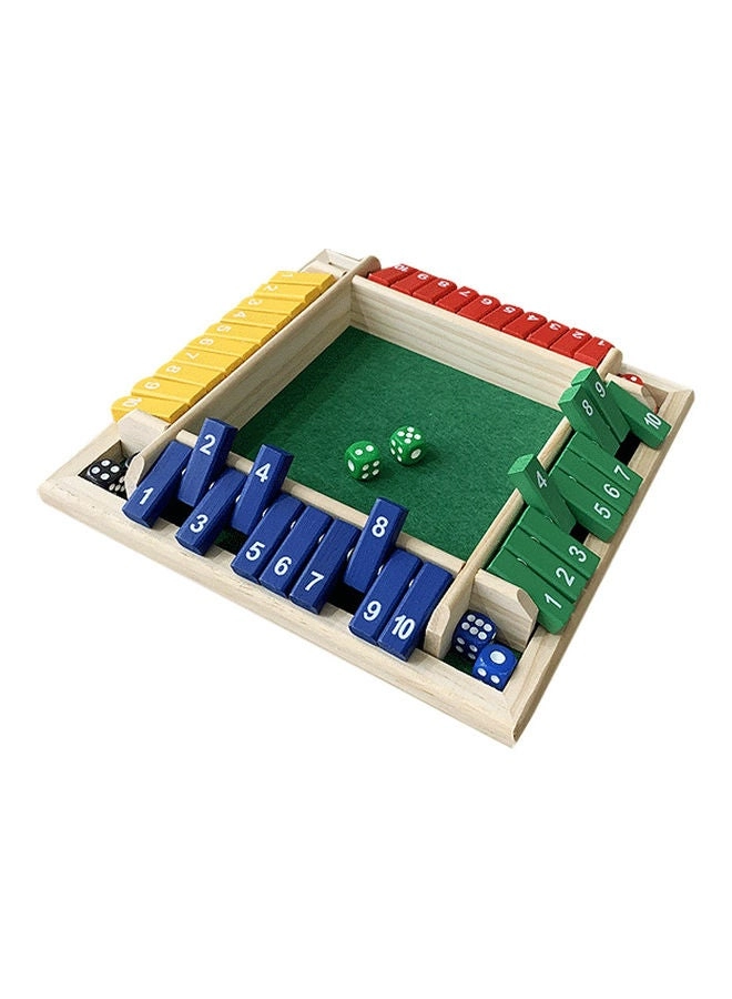 Loquat Four Side Flop Number Toys - Wooden Color chess design