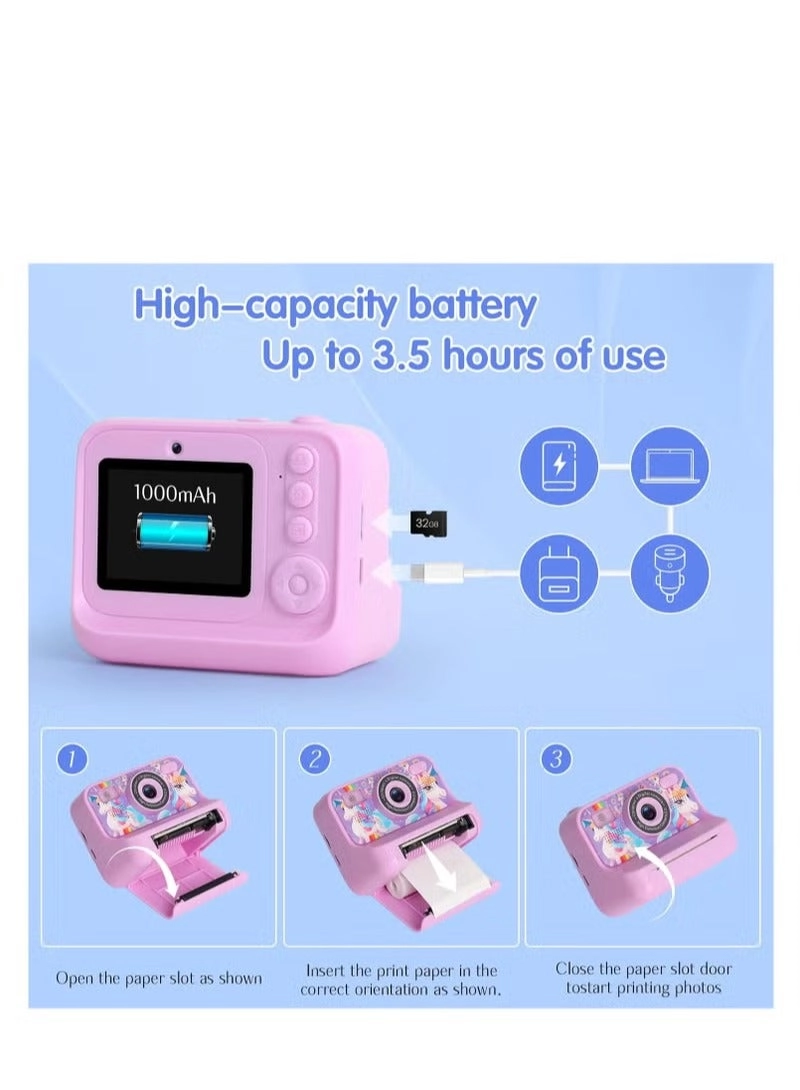 Kids Instant Print Camera - 1080P HD Thermal Printer