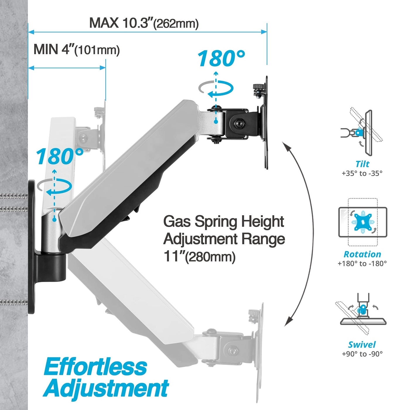 1332 Monitor Wall Mount - Single 32 inch 100x100mm