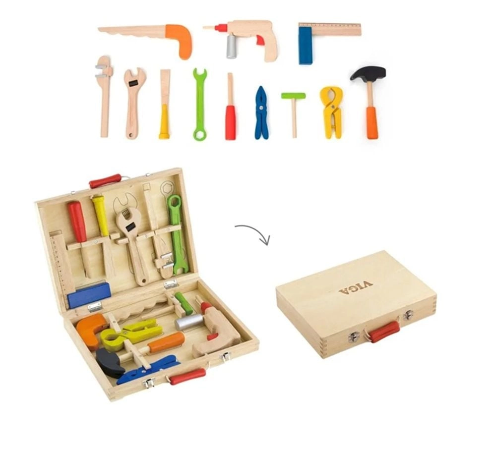 VIGA Wooden Tool Box - 12 pcs